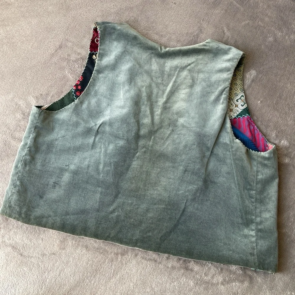 ‼️TRADED‼️RARE Vintage Reversible Silk Tie Patchwork Vest 🚢 - Picture 8 of 8